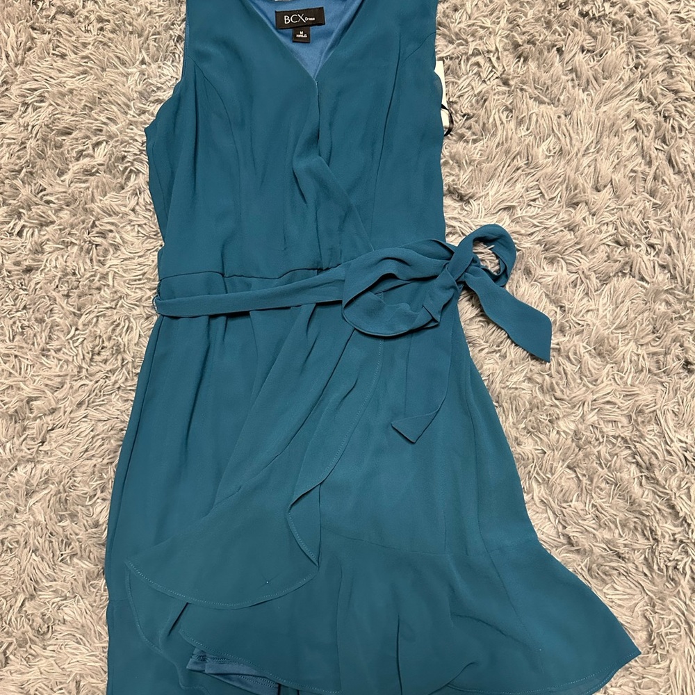 BCX Teal Wrap Dress